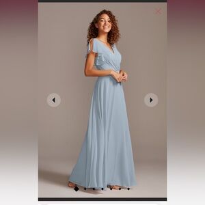 David’s Bridal 20065 Dusty Blue Sz 4